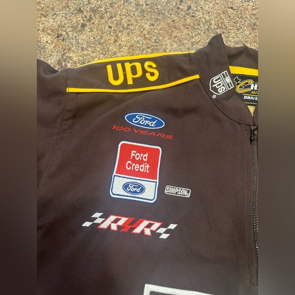 Chase Authentics NASCAR UPS Mens Size M Winston Cup Quarter Zip Shirt Brown - Picture 5 of 15